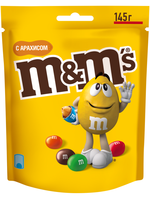 Конфеты M&M's драже с арахисом и молочным шоколадом, 145г