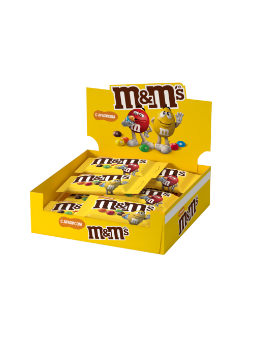 Конфеты M&M's драже с арахисом и молочным шоколадом, 45г x 32 шт