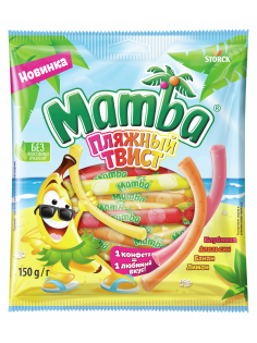 Конфеты жевательные Mamba Пляжный твист, 150г