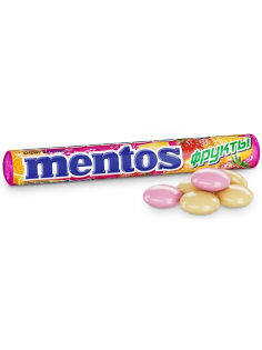 Драже жевательные Mentos Фрукты, 37.5г