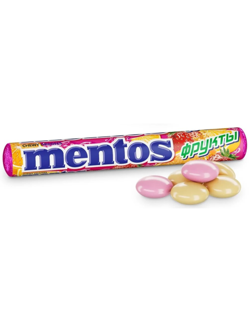 Драже жевательные Mentos Фрукты, 37.5г