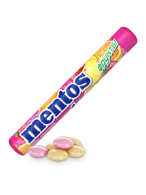 Драже жевательные Mentos Фрукты, 37.5г x 24 шт