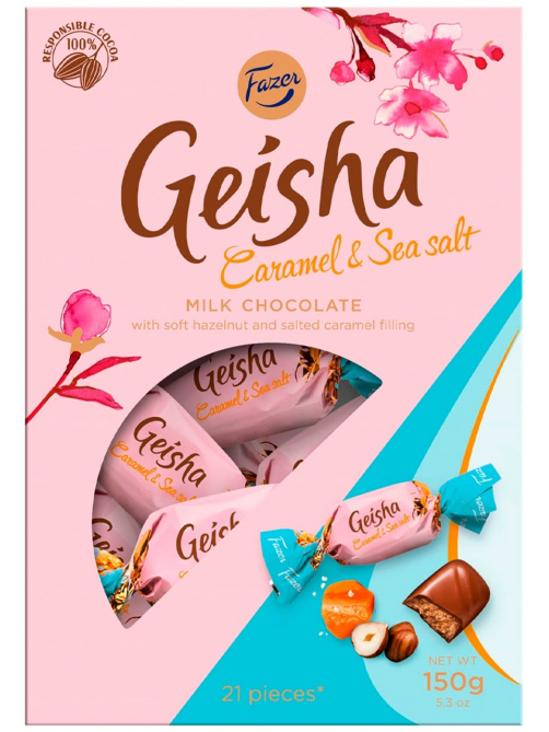Конфеты Fazer Geisha карамель и морская соль, 150г