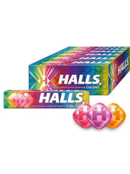 Леденцы Halls Colors, 25г x 12 шт