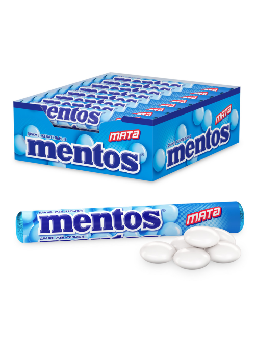 Драже жевательные Mentos Мята, 37.5г
