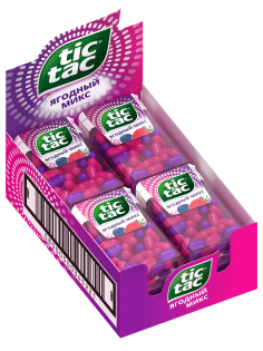 Драже Tic Tac Ягодный микс со вкусом малины и голубики освежающее, 16г х 12 шт