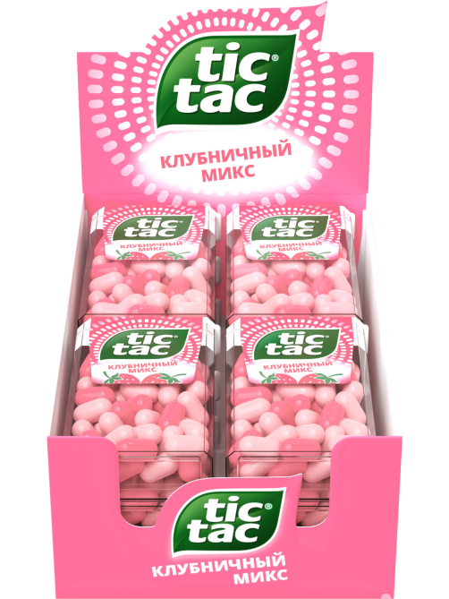 Драже Tic Tac Клубничный Микс освежающее, 16г x 12 шт