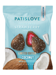 Драже Patislove клубника-молочный шоколад-кокосовая стружка, 50г
