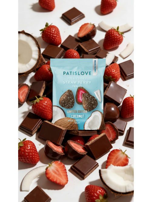 Драже Patislove клубника-молочный шоколад-кокосовая стружка, 50г