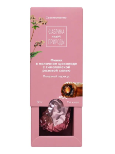 Финик Фабрика природы в гречишном шоколаде с розовой солью, 30г