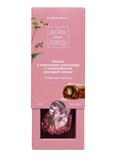 Финик Фабрика природы в гречишном шоколаде с розовой солью, 30г