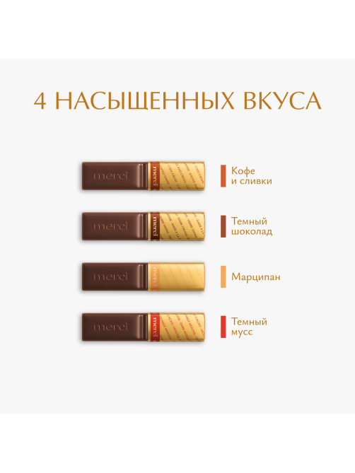 Набор шоколадных конфет Merci Finest Selection Ассорти из темного шоколада, 250г