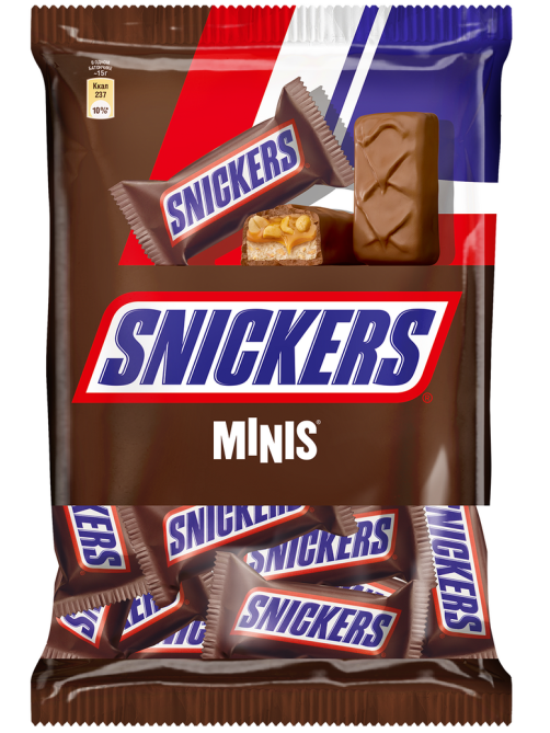 Конфеты шоколадные Snickers Minis, 180г x 9 шт