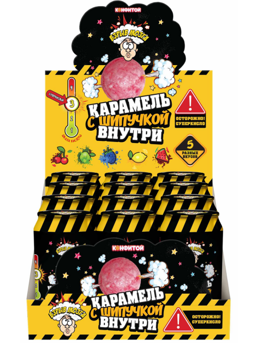 Карамель Конфитой Взрыв мозга с шипучкой, 42г x 12 шт