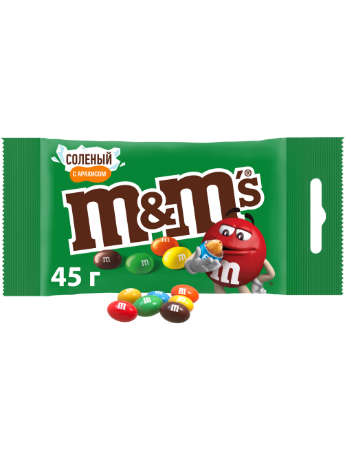 Конфеты M&M's драже с арахисом, солью и молочным шоколадом, 45г x 32 шт