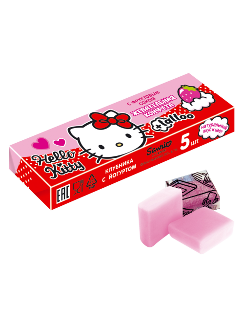Конфеты жевательные Hello Kitty клубника и йогурт, 25г
