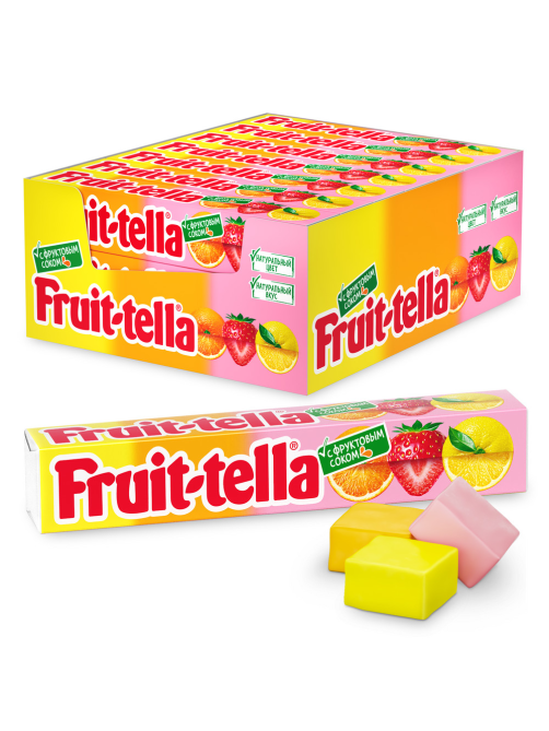Конфеты жевательные Fruittella Ассорти с фруктовым соком, 41г x 21 шт