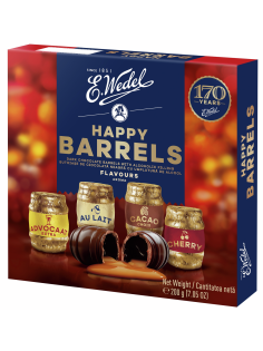 Конфеты E.Wedel Happy Barrels темный шоколад и ликер, 200г