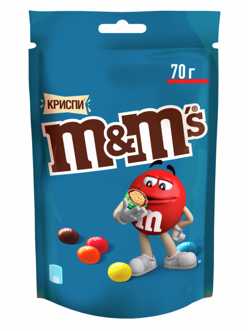 Конфеты M&M's Криспи драже с хрустящим центром, 70г