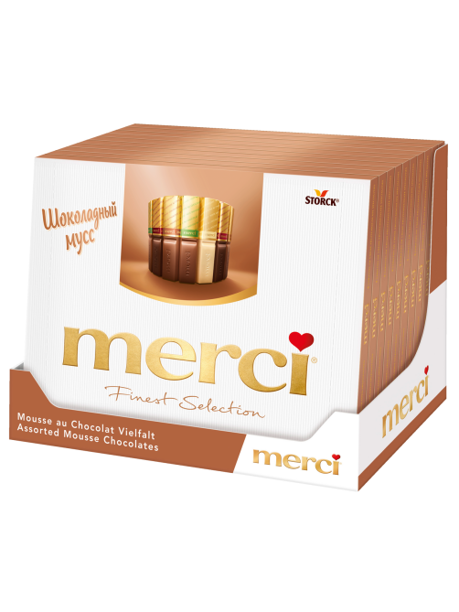 Набор шоколадных конфет Merci Finest Selection Ассорти с начинкой из шоколадного мусса, 210г
