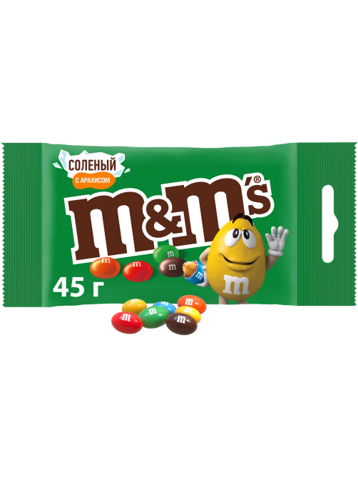 Конфеты M&M's драже с арахисом, солью и молочным шоколадом, 45г x 32 шт