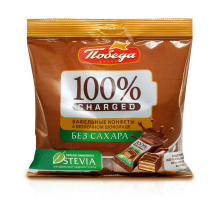 Конфеты вафельные Победа вкуса Chsrged в молочном шоколаде без сахара, 150г
