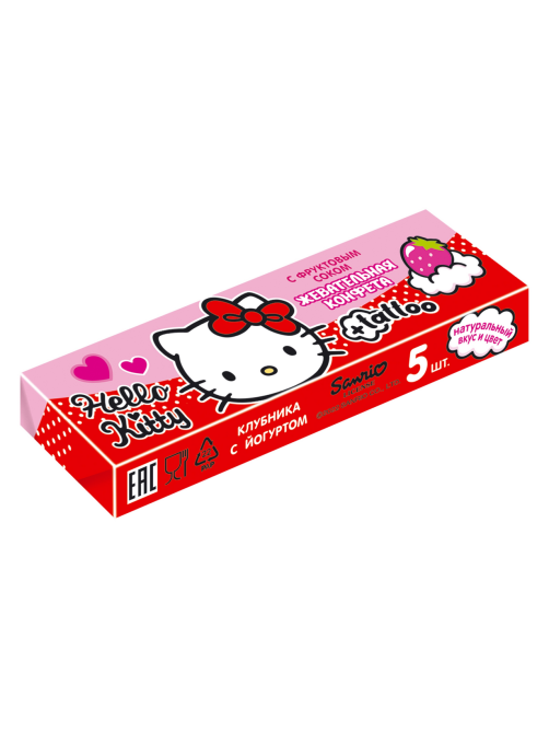 Конфеты жевательные Hello Kitty клубника и йогурт, 25г