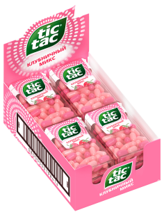 Драже Tic Tac Клубничный Микс освежающее, 16г x 12 шт