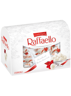 Конфеты в коробке Raffaello с цельным миндальным орехом в кокосовой обсыпке сундук, 240г