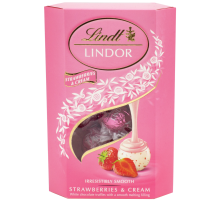 Набор конфет Lindt Lindor с молочным шоколадом и клубничным кремом, 200г