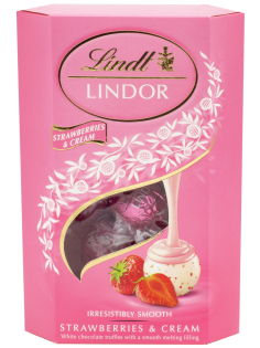 Набор конфет Lindt Lindor с молочным шоколадом и клубничным кремом, 200г