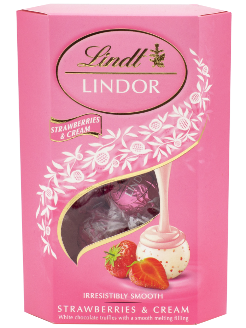 Набор конфет Lindt Lindor с молочным шоколадом и клубничным кремом, 200г