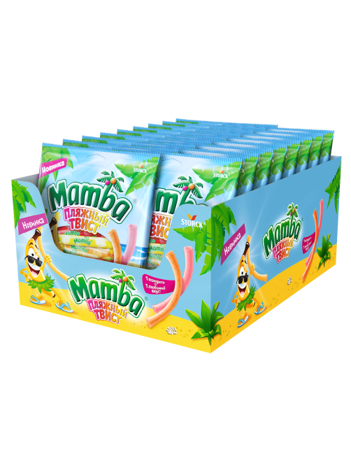 Конфеты жевательные Mamba Пляжный твист, 150г
