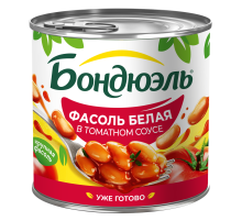 Фасоль белая Бондюэль в томатном соусе, 400г