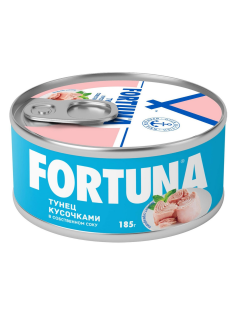 Тунец полосатый Fortuna в собственном соку, 185г