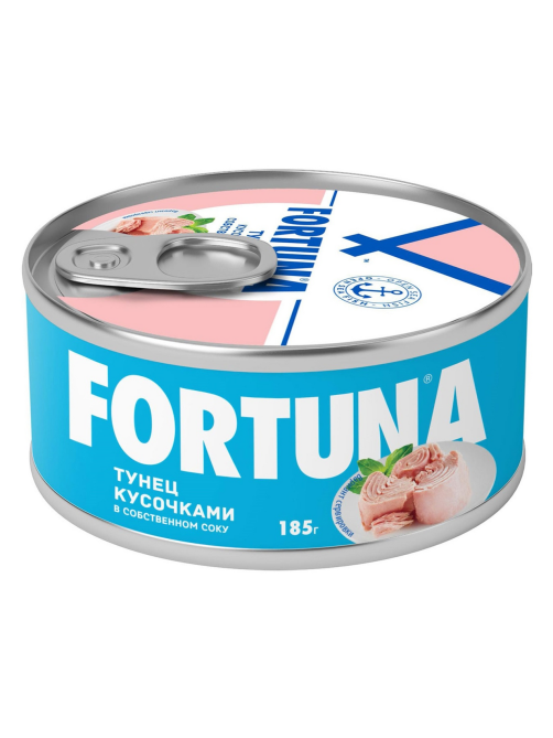 Тунец полосатый Fortuna в собственном соку, 185г
