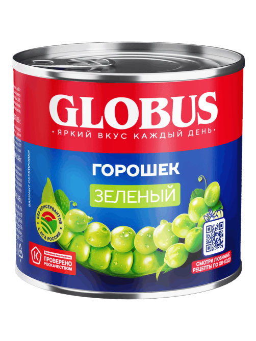 Горошек Globus зеленый, 425мл