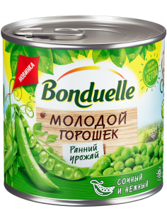 Горошек зеленый Бондюэль молодой, 212г