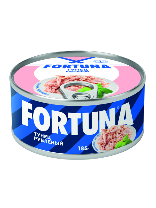Тунец полосатый Fortuna рубленый в собственном соку, 185г