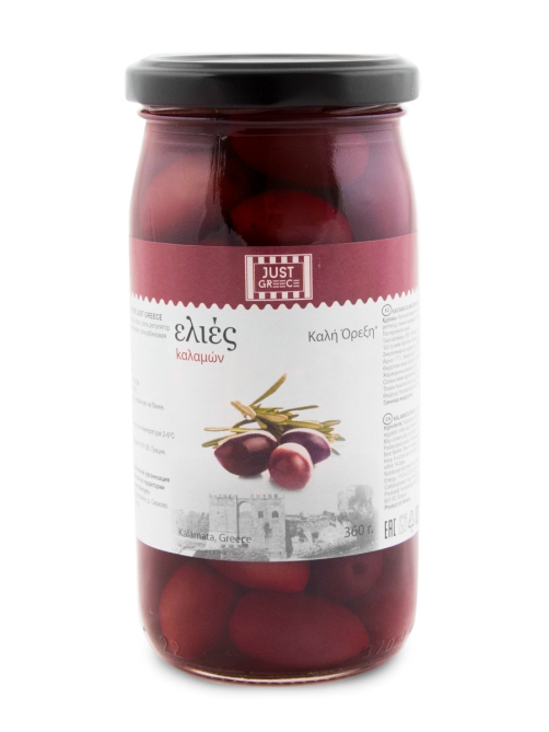 Маслины Just Greece Каламата с косточкой, 360г