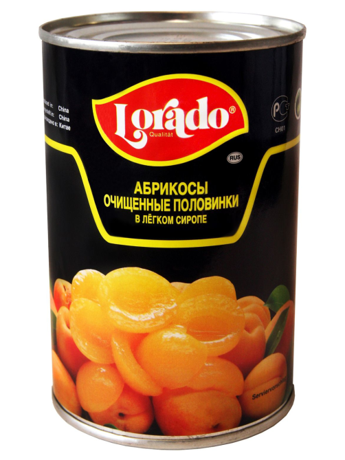 Абрикосы Lorado очищенные половинки в легком сиропе, 425г