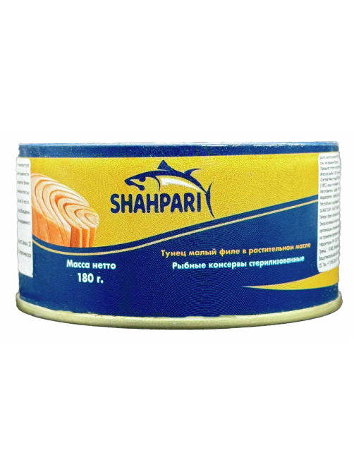 Тунец Shahpari малый филе в масле, 180г