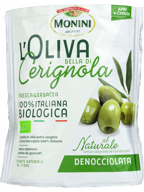 Оливки Monini Bio Bella Di Cerignola без косточки, 150г