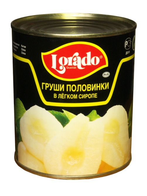 Груши Lorado половинки в легком сиропе, 850г