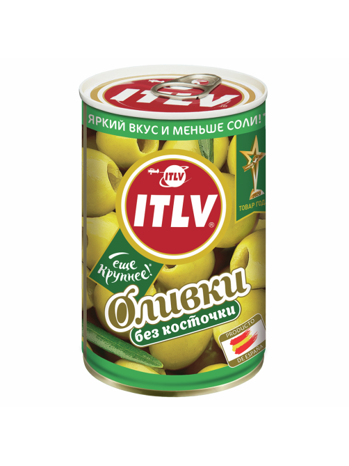 Оливки ITLV зеленые без косточки, 314мл