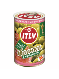 Оливки ITLV зеленые с креветкой, 314мл