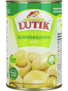Шампиньоны Lutik целые, 425мл