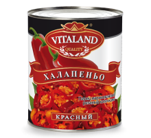 Перец Vitaland Халапеньо красный резаный, 3.1л