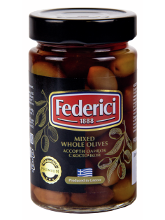 Оливки Federici ассорти с косточкой, 300г