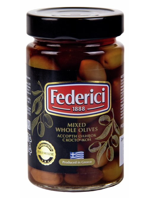 Оливки Federici ассорти с косточкой, 300г